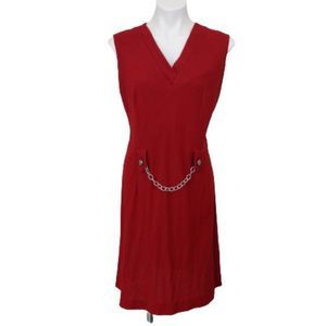Vintage 1960s Eve Carver Shift Dress, Union Made, Red